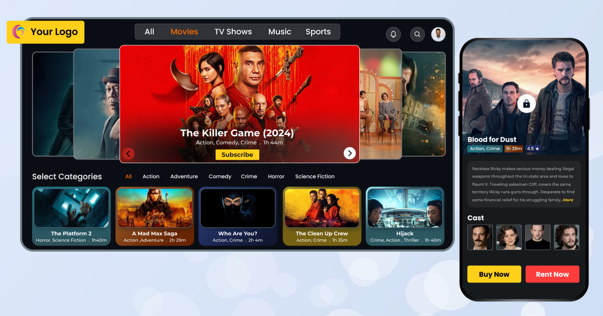 create movie streaming website